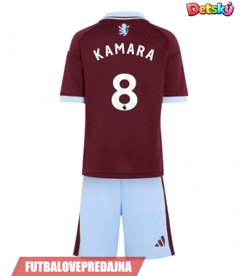 Lacne Dětský Futbalové dres Aston Villa Boubacar Kamara #8 2026-27 Krátky Rukáv - Domáci (+ trenírky)